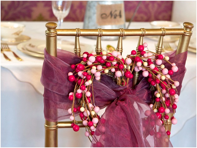 A Chair Decorated with a Wreath