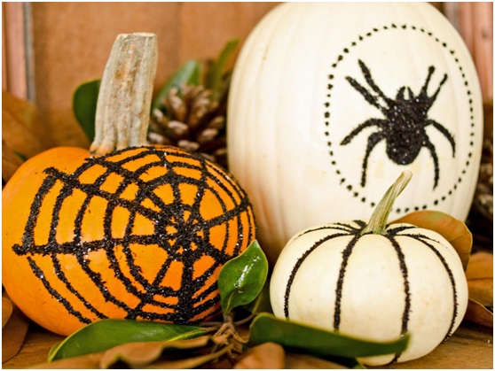 A Pumpkin Decorated with Glitter