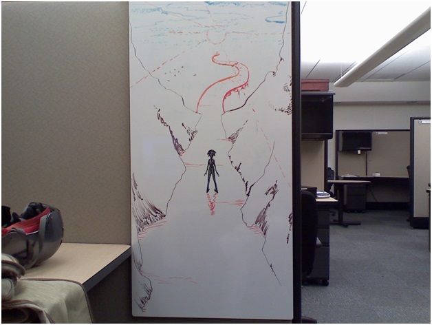 A Cubicle Whiteboard