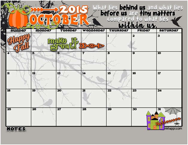 A Halloween Styled Calendar