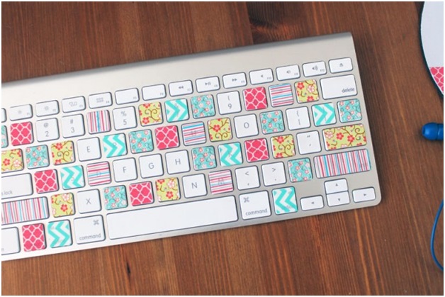 A Keyboard Decorated with Washi Tape