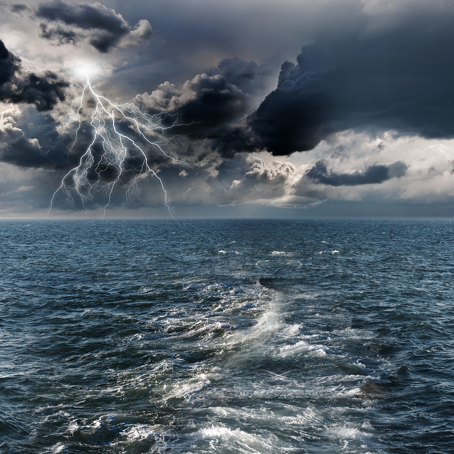 Lightning Over Stormy Sea