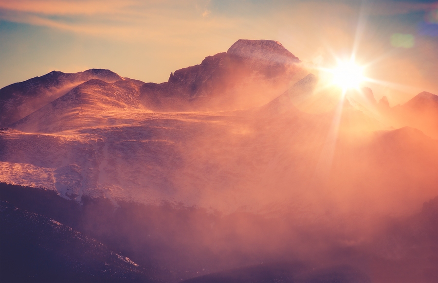 Sunset in Mountains