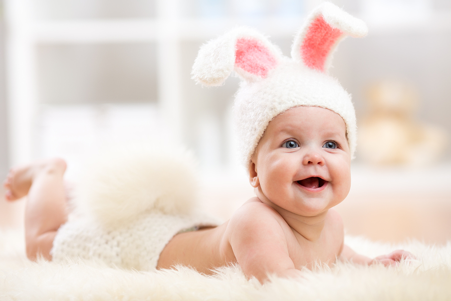 A Baby in a Rabbit Costume