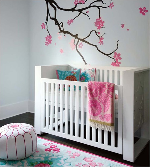 A Flower-Themed Baby Room