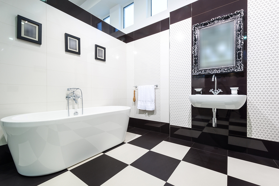 A Black and White Bathroom