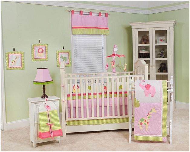 Pink and Green Baby Room Decor