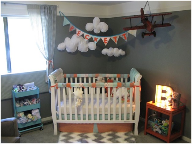 Sky and Planes Baby Boy Room
