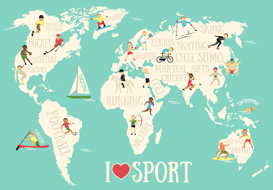 A World Sports Map Poster