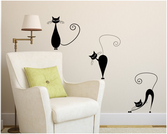 Cat Stickers in the Interior Decor