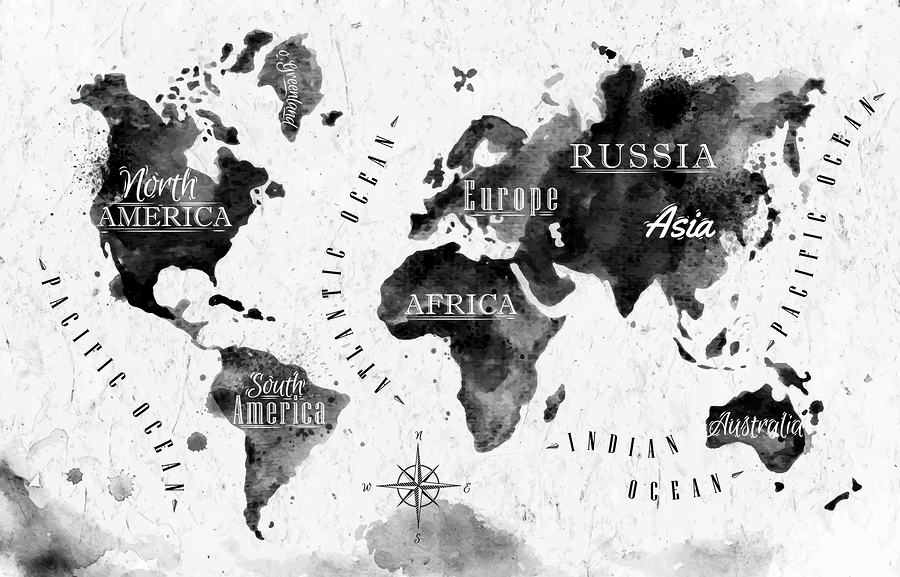 An Ink World Map Poster