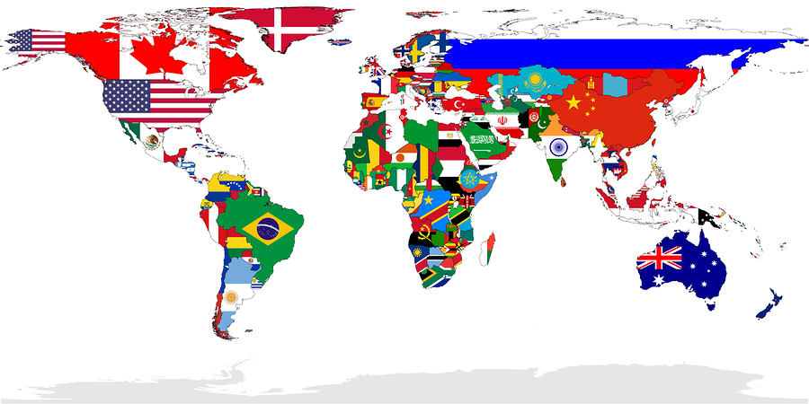 A World Map of Flags Poster