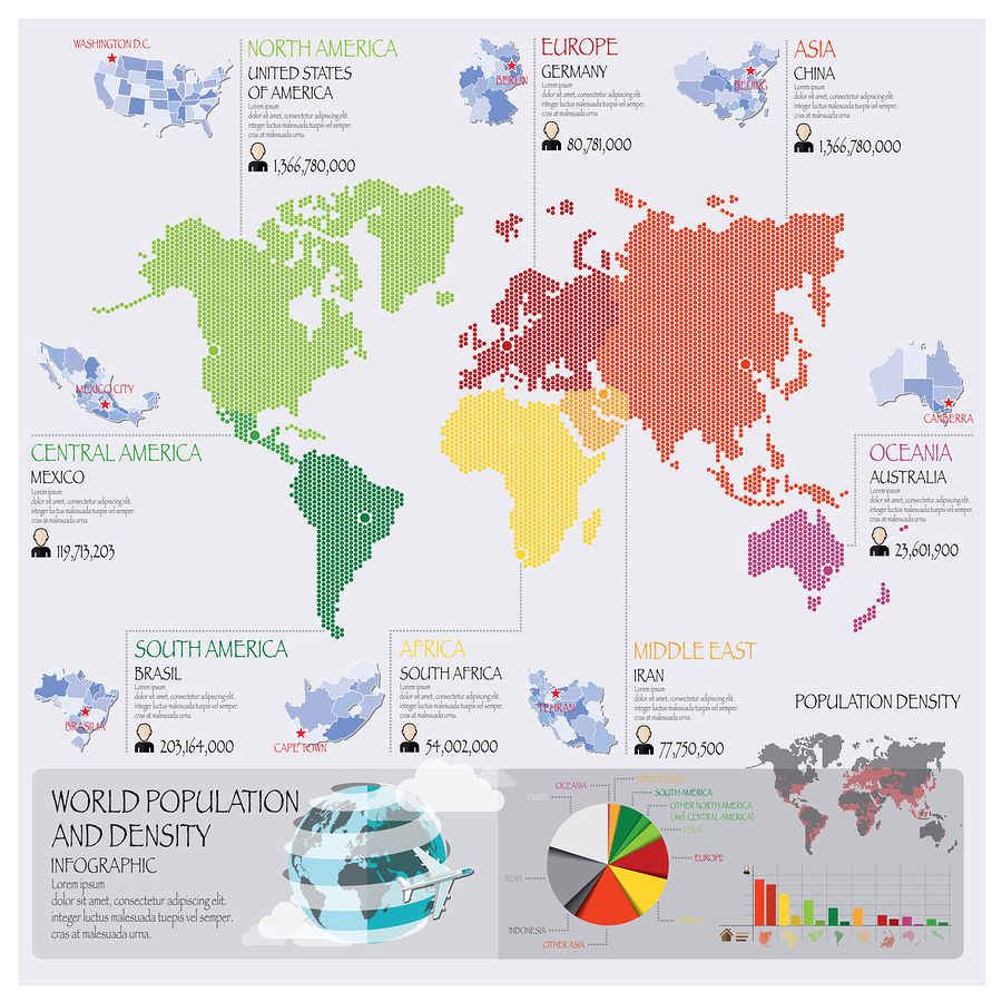 A World Population Map Poster
