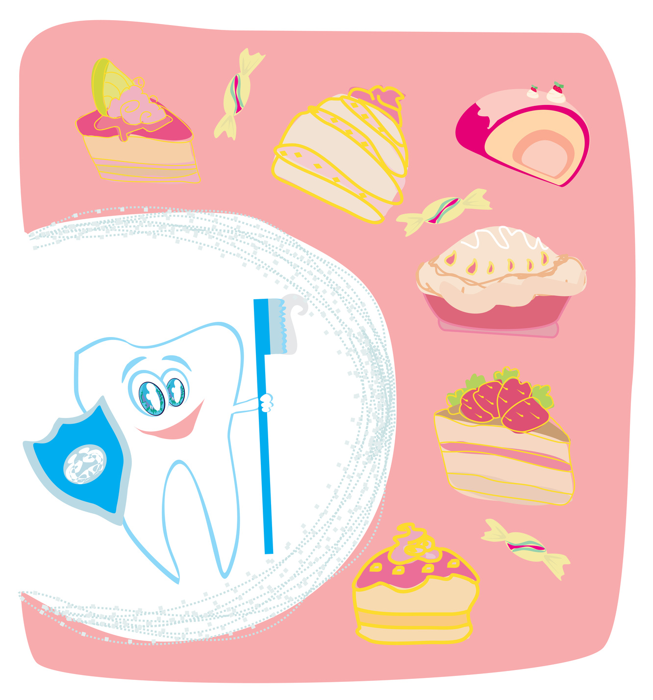 A Funny Teeth Care Poster