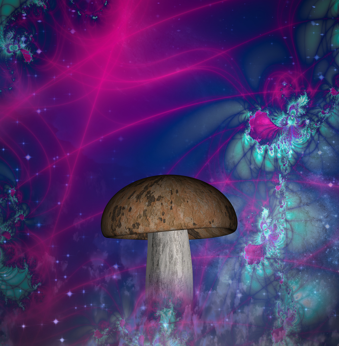 A Trippy Mushroom Poster