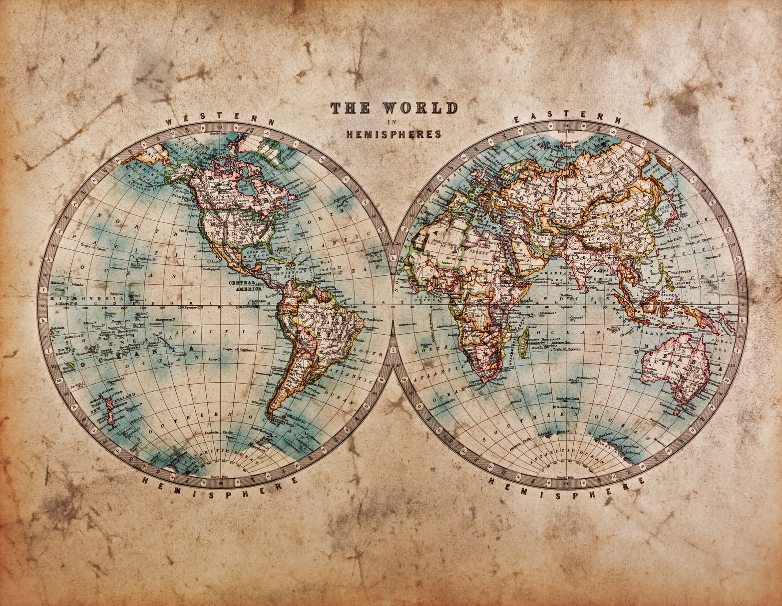 A Vintage World Map Poster