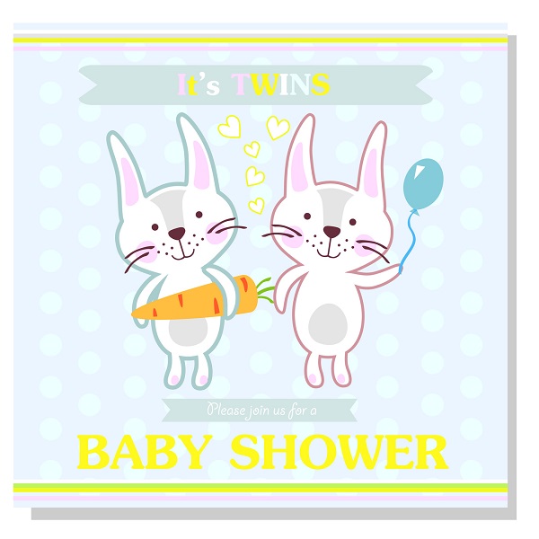 A Baby Shower Poster for Twins