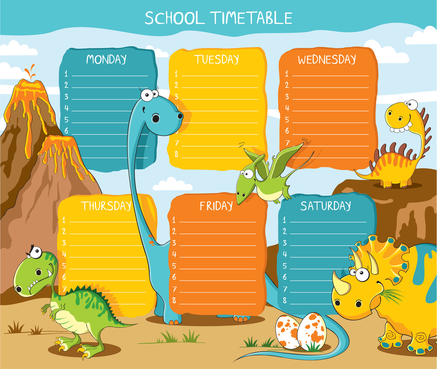 A Funny School Timetable Poster