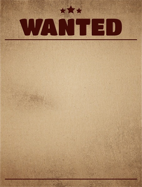 A Blank Wanted Poster