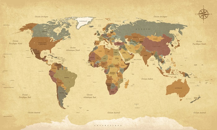 A Vintage World Map Poster