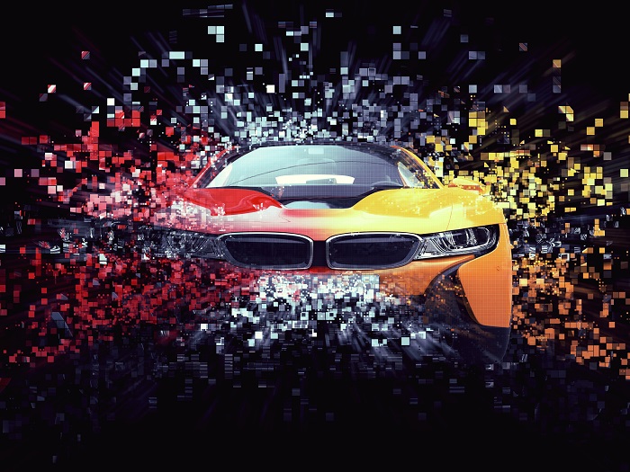 An artistic car poster