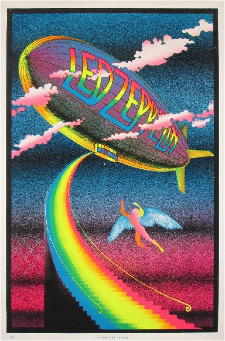 A Blacklight Led Zeppelin Poster