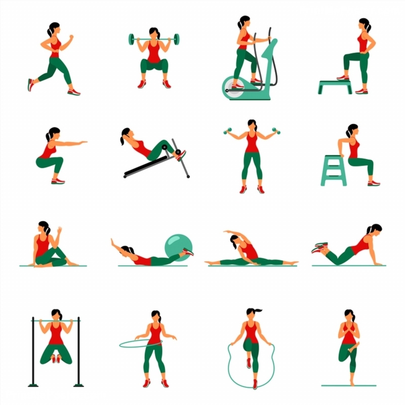Poster of Fitness Aerobic and workout exercise in gym