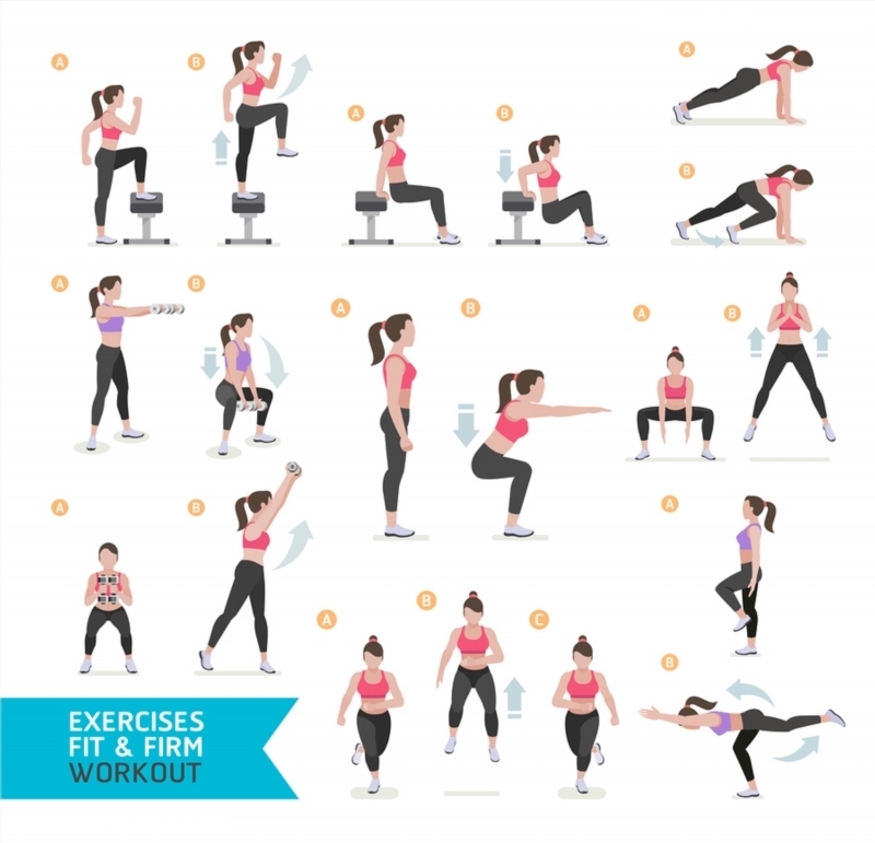Poster of Woman workout fitness aerobic and exercises