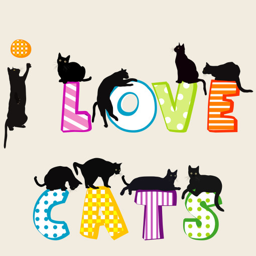  HardPress Wall Art Poster Print of Cats Icons