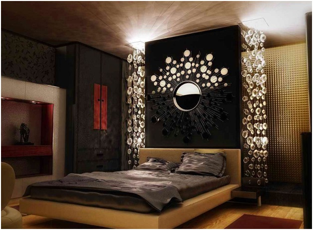 Creative Headboard with Mirrors