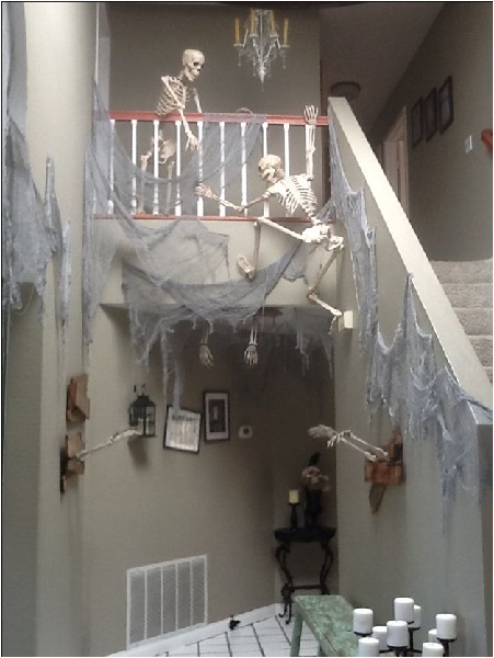 Halloween Decor with Skeletons