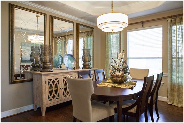 Mirrors in Dining Room