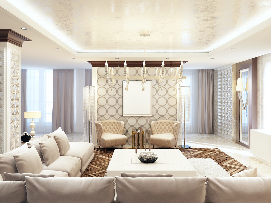 3D Wall Panels in Living Room