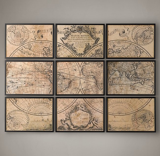 Vintage Map Split Art